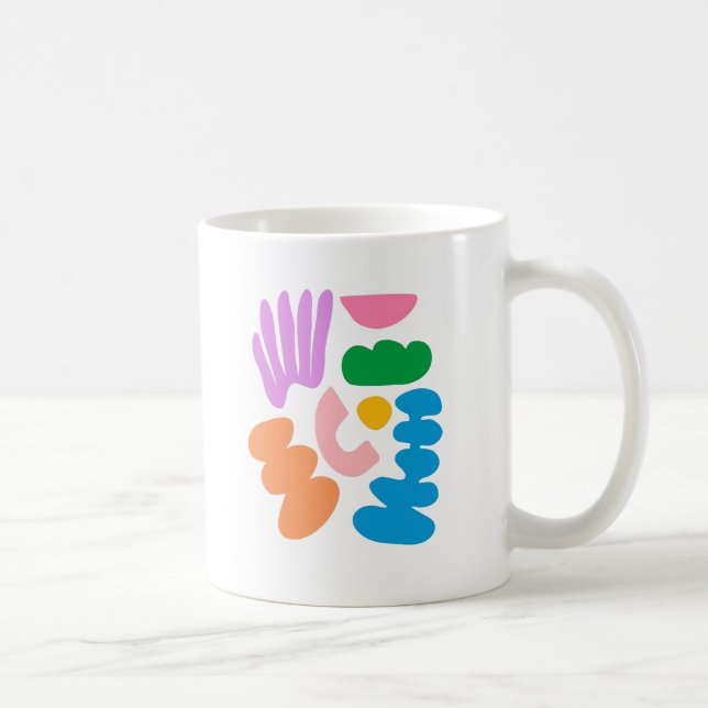 Colorful Modern Abstract Geometric Shapes Art Coffee Mug (Right)