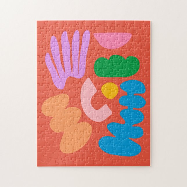 Colorful Modern Abstract Geometric Shapes Artwork Jigsaw Puzzle (Vertical)