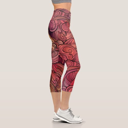 Colorful Modern Abstract Girly Pattern Capri Leggings