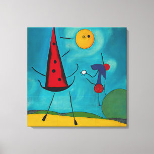 Colorful Modern Abstract Hello Good Morning Canvas Print