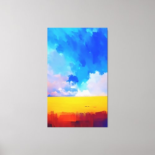 Colorful Modern Abstract Landscape Painting Art Canvas Print