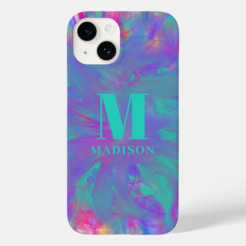 Colorful Modern Abstract Monogram Case_Mate iPhone 14 Case