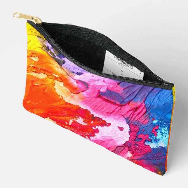 Colorful Modern Abstract Paint All-Over-Print Accessory Pouch (Open)