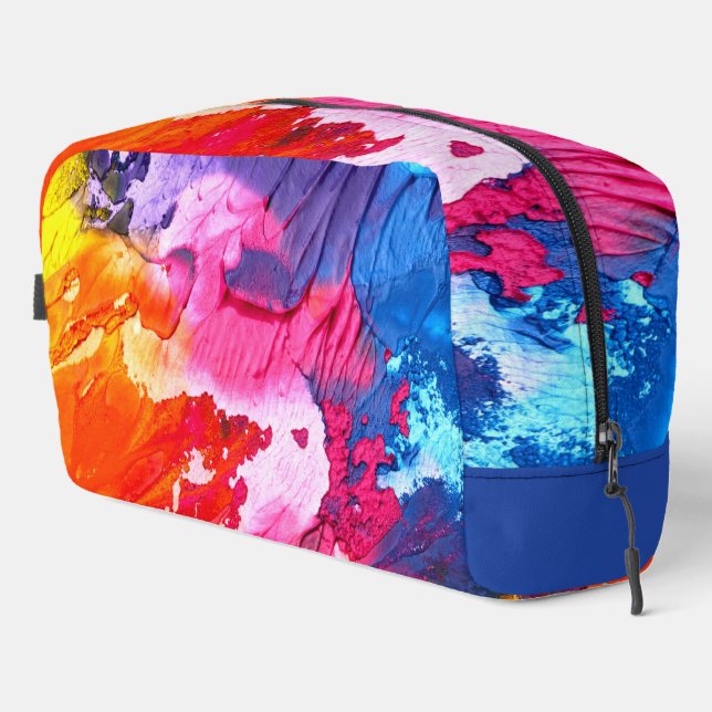 Colorful Modern Abstract Paint All-Over-Print Dopp Kit (Right Corner)