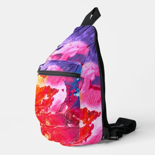 Colorful Modern Abstract Paint All_Over_Print Sling Bag