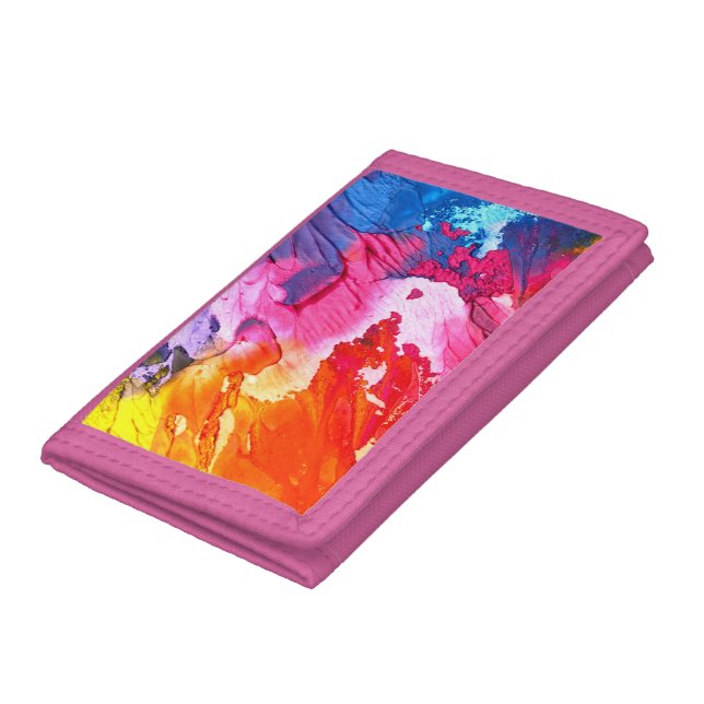 Colorful Modern Abstract Paint All-Over-Print Tri-fold Wallet (Bottom)