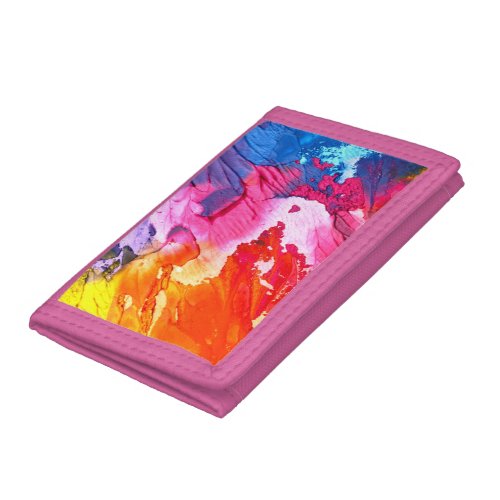Colorful Modern Abstract Paint All_Over_Print Trifold Wallet