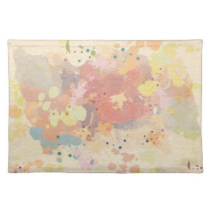 Colorful Modern Abstract Paint Splash Cloth Placemat