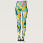 Colorful Modern Abstract Pattern Crazy Pickleball Leggings<br><div class="desc">Take your game up a notch with these fun pickleball leggings featuring yellow pickleballs set against a background of abstract splashes of color and dots.  Great for everyday rec play,  tournament play or just running around town.</div>