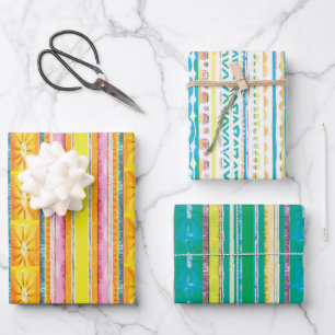 Colorful Modern Abstract Patterns Wrapping Paper Sheets