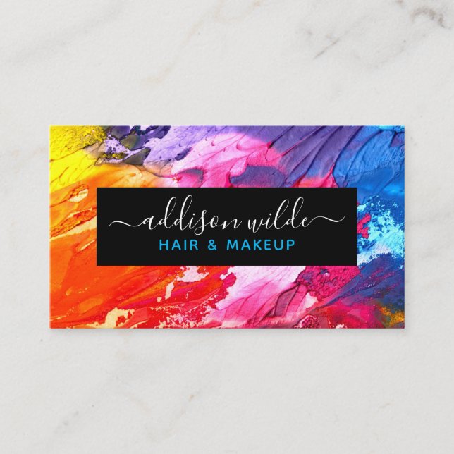 Colorful Modern Abstract Personalized Business Card (Front)