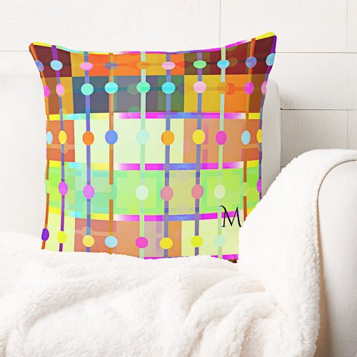 Colorful Modern Abstract Playful Design Pillow