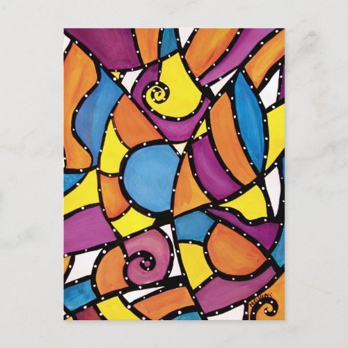 Colorful Modern Abstract Postcard