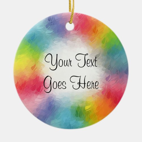 Colorful Modern Abstract Rainbow Colors Template Ceramic Ornament