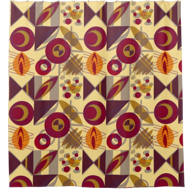 Colorful Modern Abstract Shower Curtain (Front)