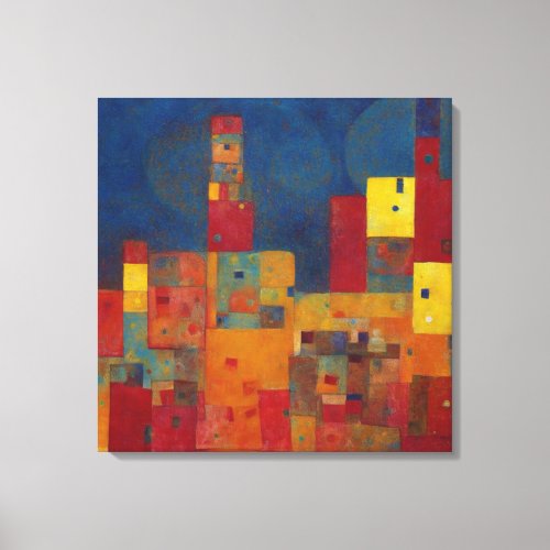 Colorful Modern Abstract Soft City Lights Canvas Print