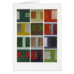 Colorful modern abstract squares art cards