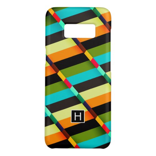Colorful Modern Abstract Stripes  Monogram Case_Mate Samsung Galaxy S8 Case