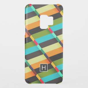 Colorful Modern Abstract Stripes & Monogram Uncommon Samsung Galaxy S9 Case