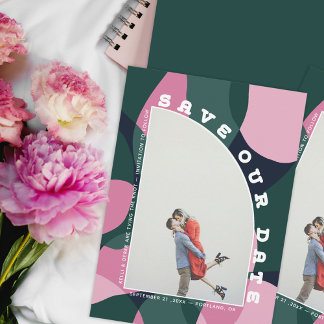 Colorful Modern Arch Photo Save The Date