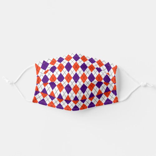 Colorful Modern Argyle Purple Geometric Pattern Adult Cloth Face Mask