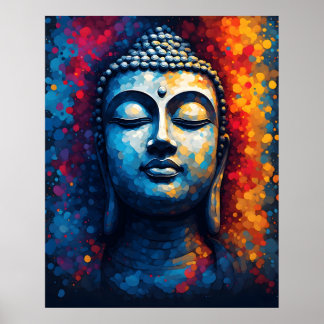  Colorful Modern Art - Divine Lord Buddha Painting Poster