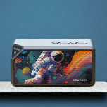 Colorful Modern Astronaut Space Personalized Name Bluetooth Speaker<br><div class="desc">Colorful Modern Astronaut Space Personalized Name Bluetooth Speakers features an astronaut floating though outer space with colorful planets and swishes and personalized with your name in modern script typography. Perfect as a gift for space lovers, family and friends for birthday, Christmas, holidays, Father's Day, brother, husband, partner, best friends, work...</div>