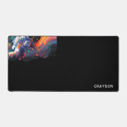 Colorful Modern Astronaut Space Personalized Name Desk Mat at Zazzle