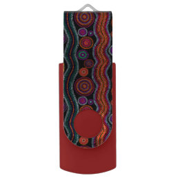 Colorful Modern Australian Dot Art Tribal Pattern Flash Drive
