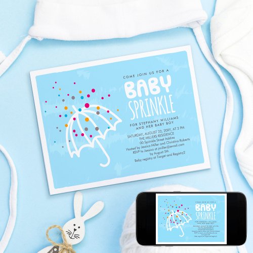 Colorful Modern Baby Sprinkle Invitation