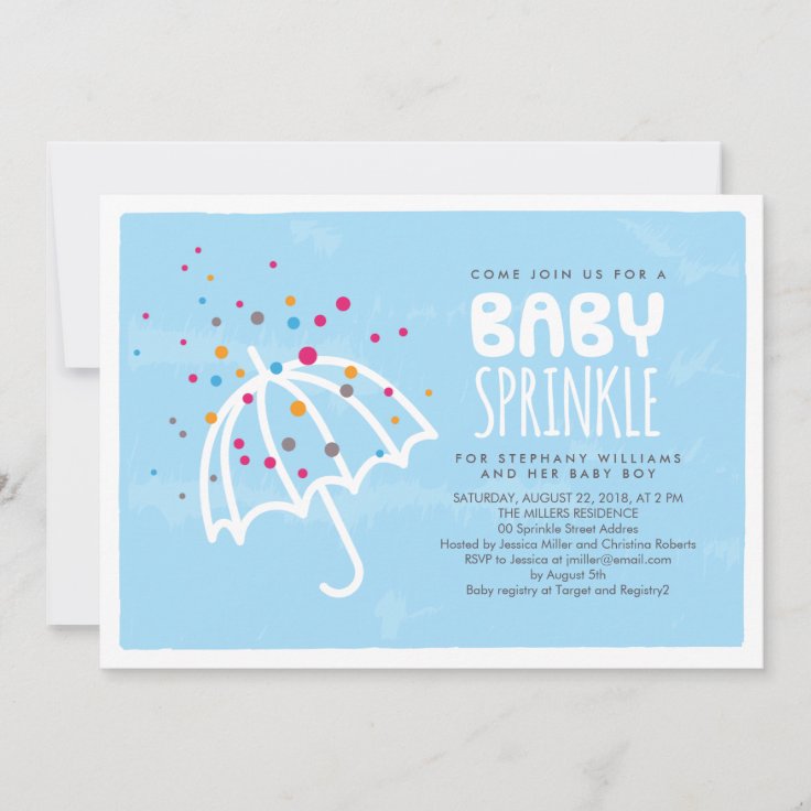 Colorful Modern Baby Sprinkle Invitation | Zazzle