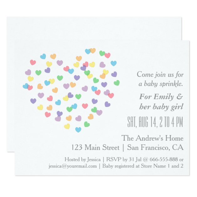 Colorful Modern Baby Sprinkle Invitations