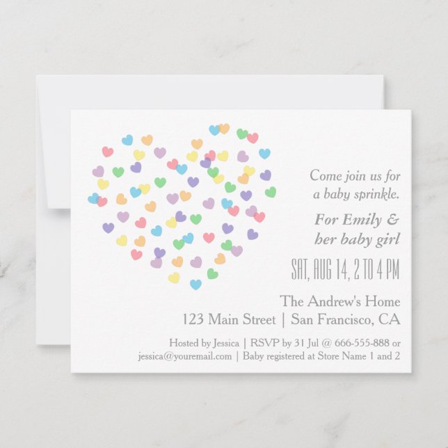 Colorful Modern Baby Sprinkle Invitations (Front)