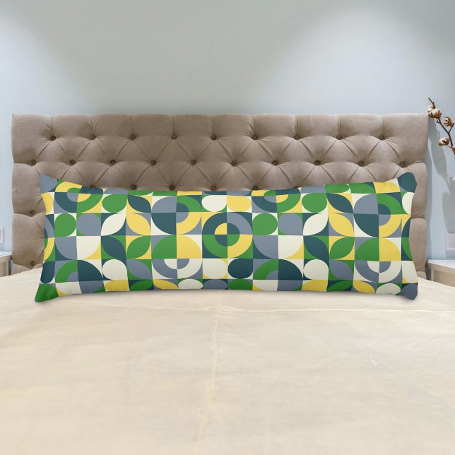 Colorful Modern Bauhaus Abstract Geometric Pattern Body Pillow (Creator Uploaded)