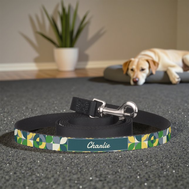 Colorful Modern Bauhaus Abstract Geometric Pattern Pet Leash (Creator Uploaded)