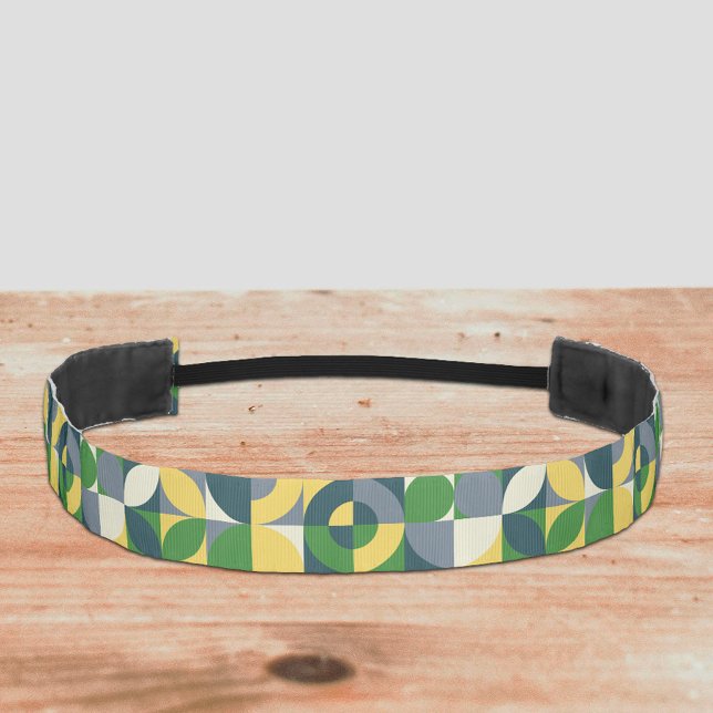 Colorful Modern Bauhaus Geometric Abstract Pattern Athletic Headband (Creator Uploaded)