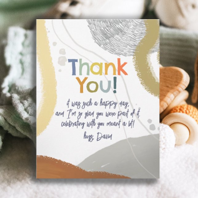 Colorful Modern Birthday Boy Thank You Card (Creator Uploaded)