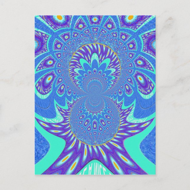 Colorful Modern Blue pattern art design Postcard (Front)