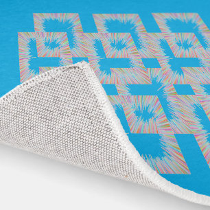 Colorful Modern Blue Turquoise Area Rug