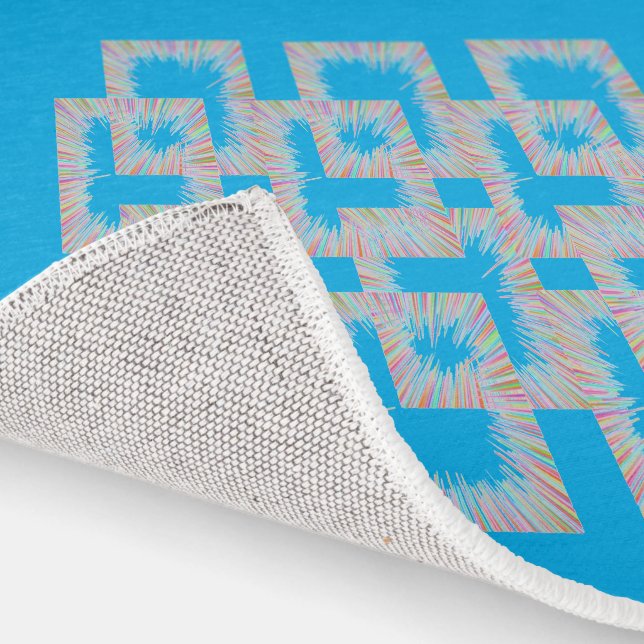 Colorful Modern Blue Turquoise Area Rug (Indoor)