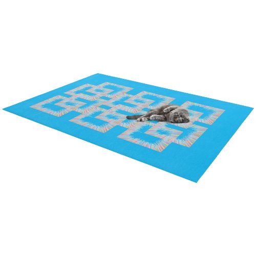 Colorful Modern Blue Turquoise Area Rug