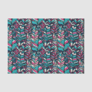 Colorful modern Boho feather seamless pattern Tissue Paper