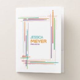 Colorful Modern Bold Minimal Colorful Design White Pocket Folder