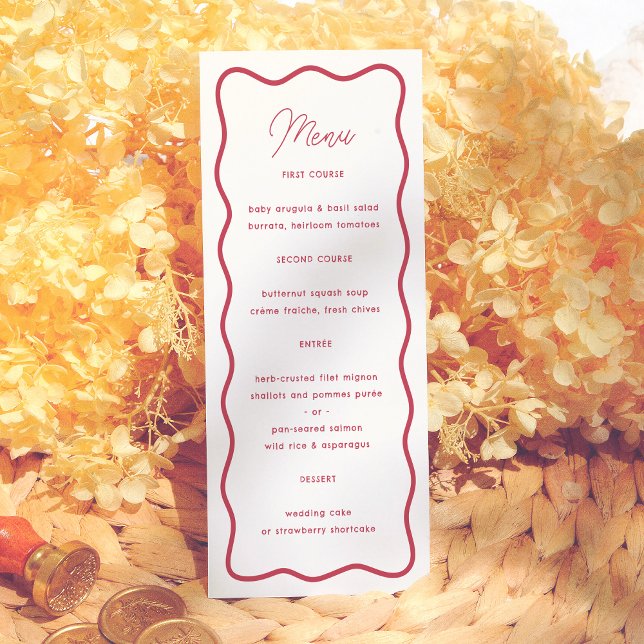 Colorful Modern Bold Wavy Frame Retro Wedding Menu (Creator Uploaded)