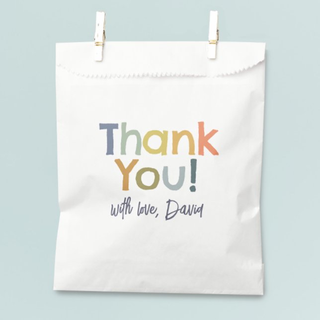 Colorful Modern Boy Birthday Thank You Favor Bag (Creator Uploaded)