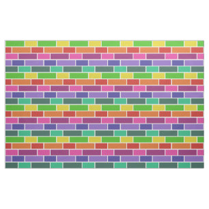 Colorful Modern Brick Geometric Pattern Fabric