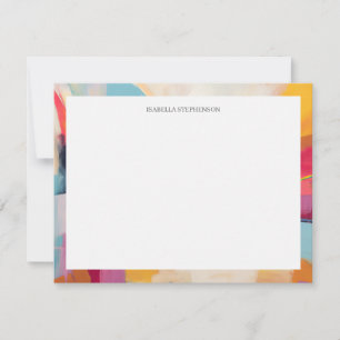 Colorful Modern Bright Abstract Border Note Card