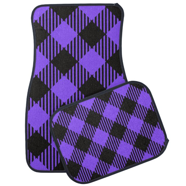 Colorful Modern Buffalo Plaid Pattern          Car Floor Mat (Set)