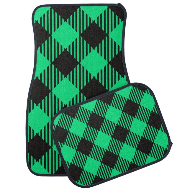 Colorful Modern Buffalo Plaid Pattern          Car Floor Mat (Set)