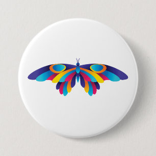 Colorful Modern Butterfly Vibrant Wings Button